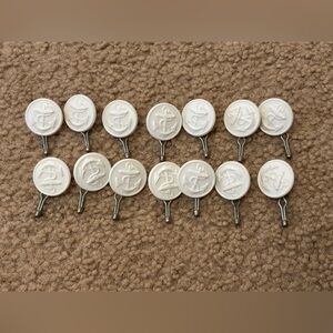 White Vintage Anchor Button With Shank Acrylic Lot Of 14